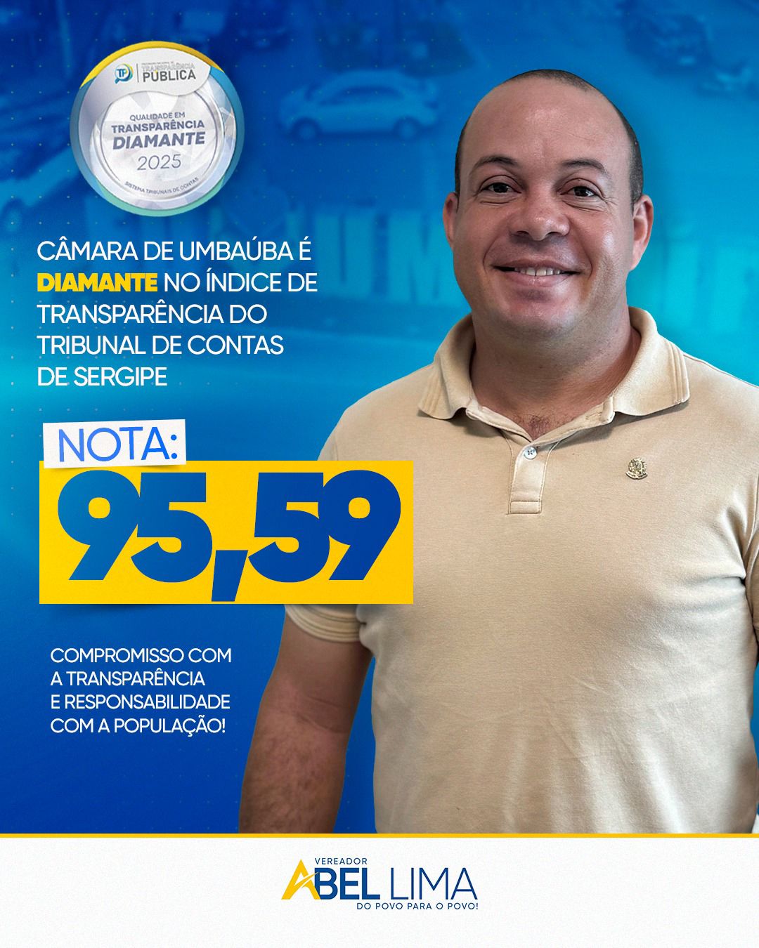 Câmara de Vereadores de Umbaúba conquista Selo Diamante no Índice de Transparência do TCE-SE