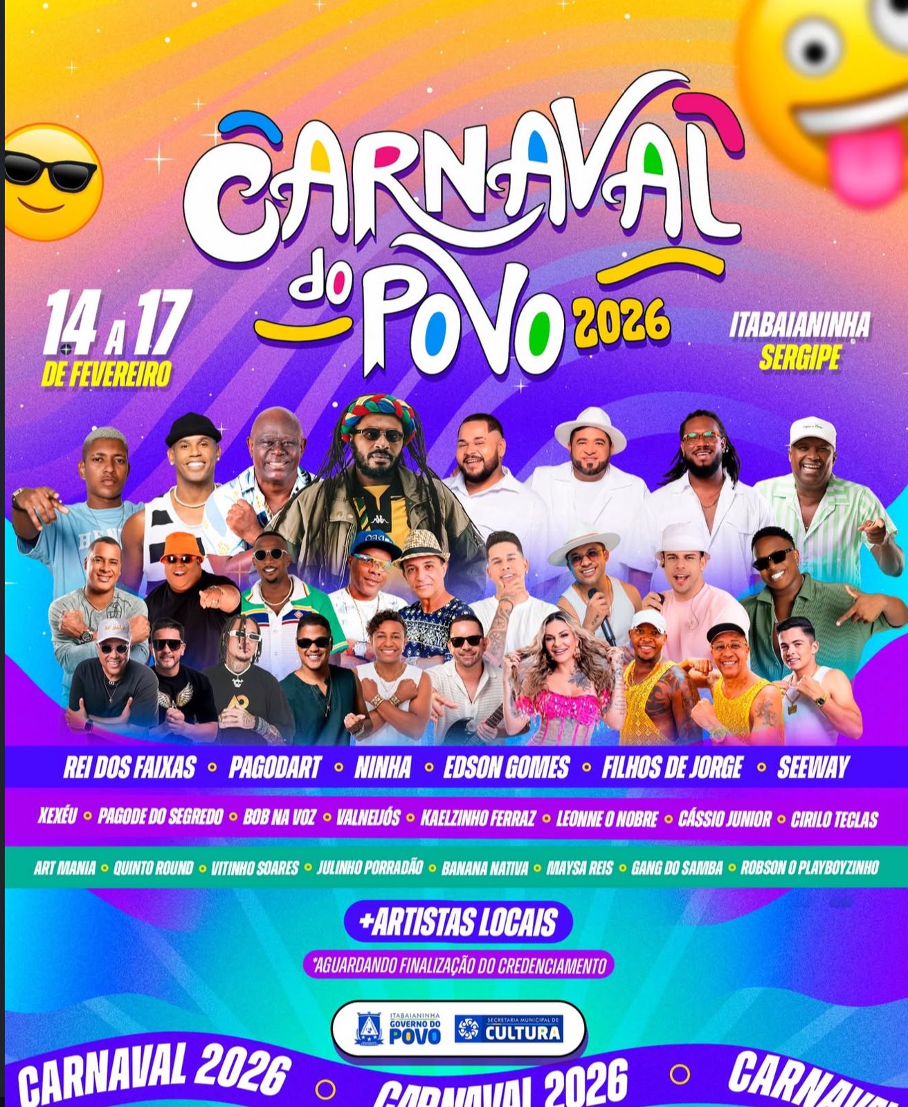 Carnaval do Povo 2026 promete movimentar Itabaianinha de 14 a 17 de fevereiro