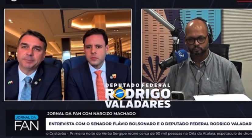 Flávio Bolsonaro diz que Rodrigo Valadares terá a palavra final sobre rumos do PL em Sergipe