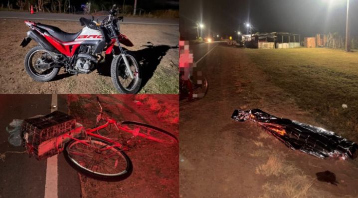 Idoso morre após colisão entre moto e bicicleta na SE-245, em Riachuelo