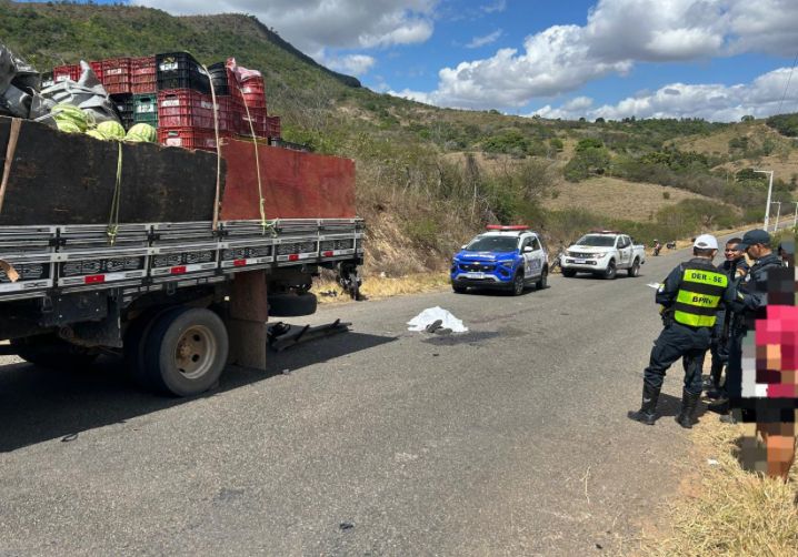 Motociclista morre após acidente com caminhão na SE-240, em Santa Rosa de Lima