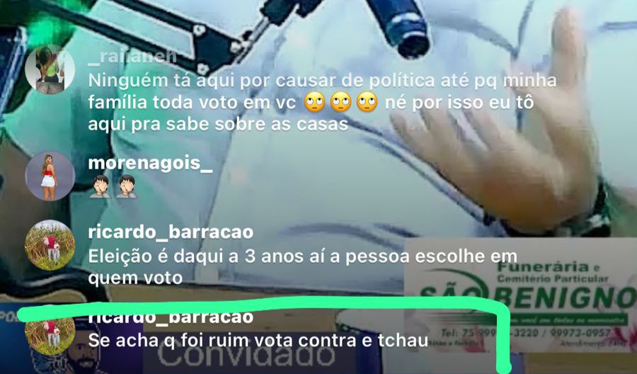 Se acha que foi ruim, vota contra e tchau”, diz irmão do prefeito de Poço Verde